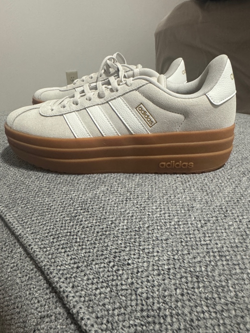 adidas Women’s Platform Sneakers - Cream Upper with Gum Sole